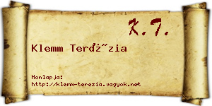 Klemm Terézia névjegykártya